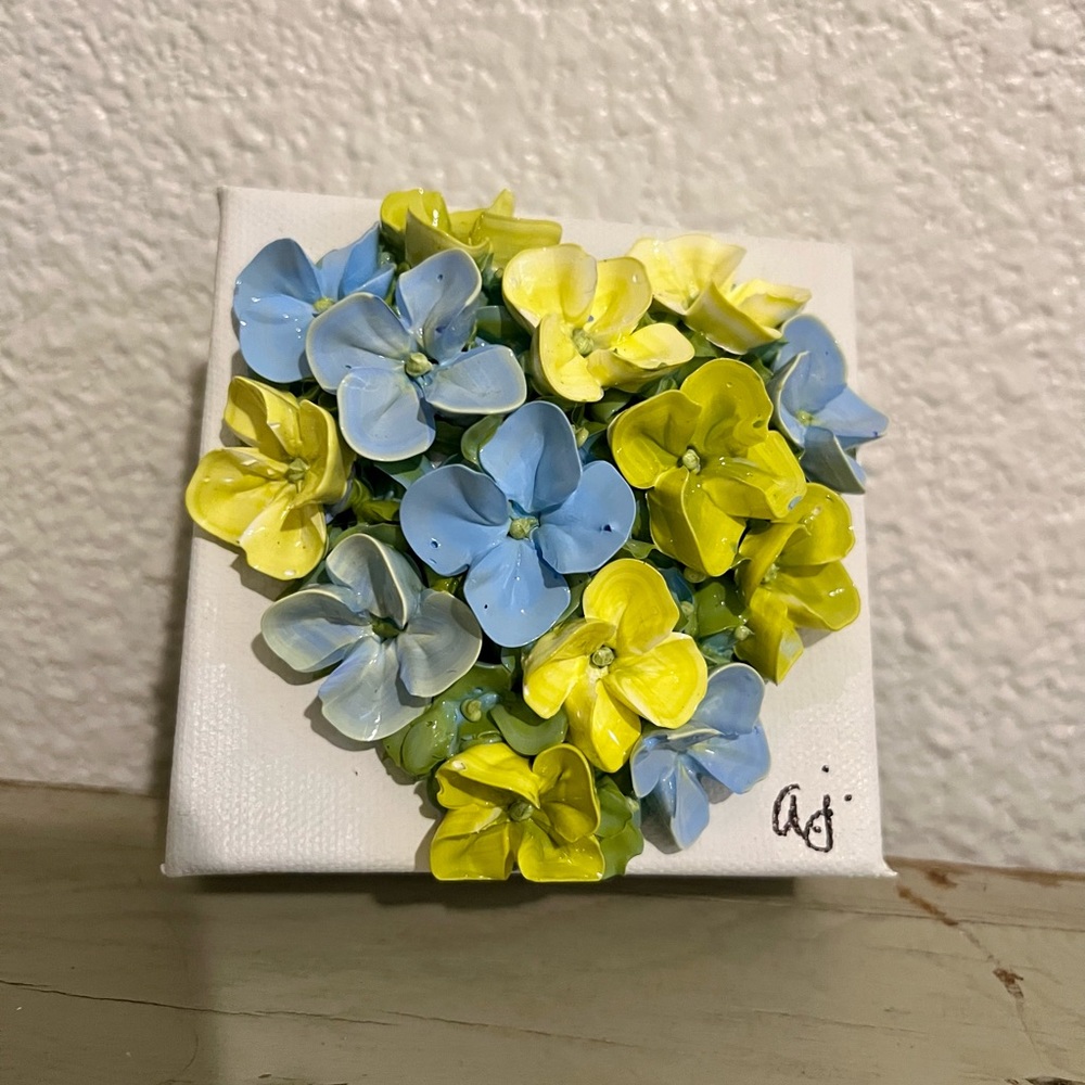 3D hydrangea floral painting